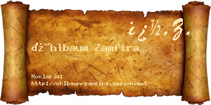 Öhlbaum Zamfira névjegykártya
